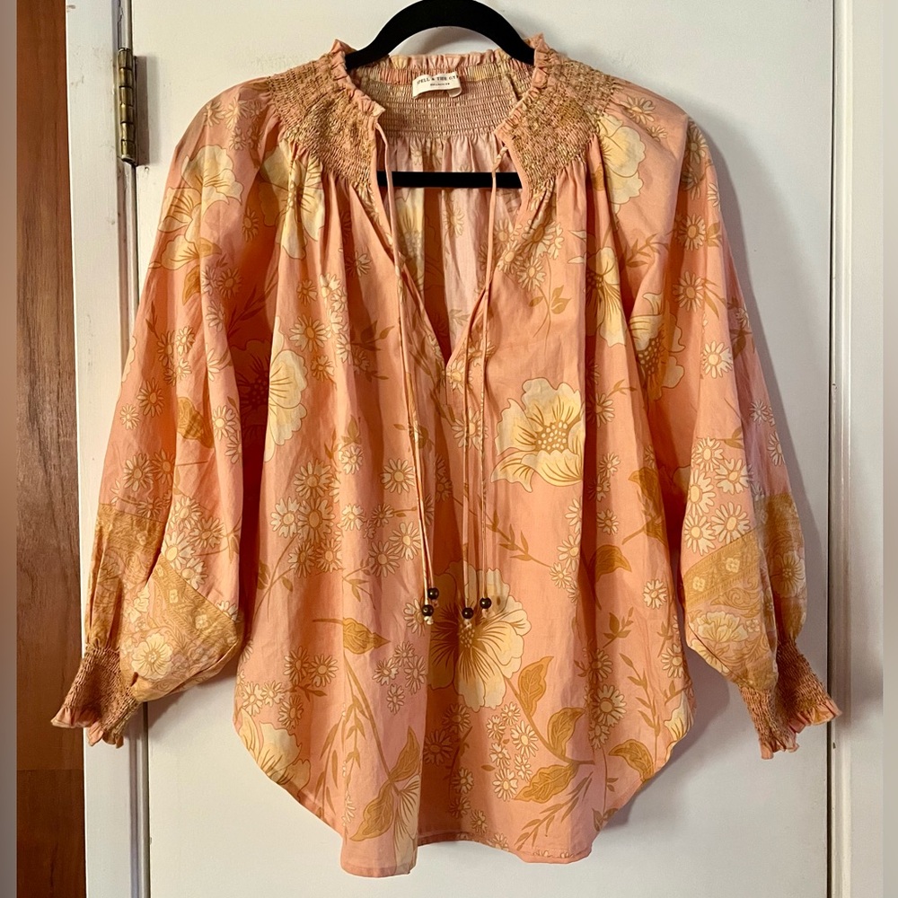 Spell & The Gypsy The Sloan Blouse in Peach Floral - Picture 3 of 6